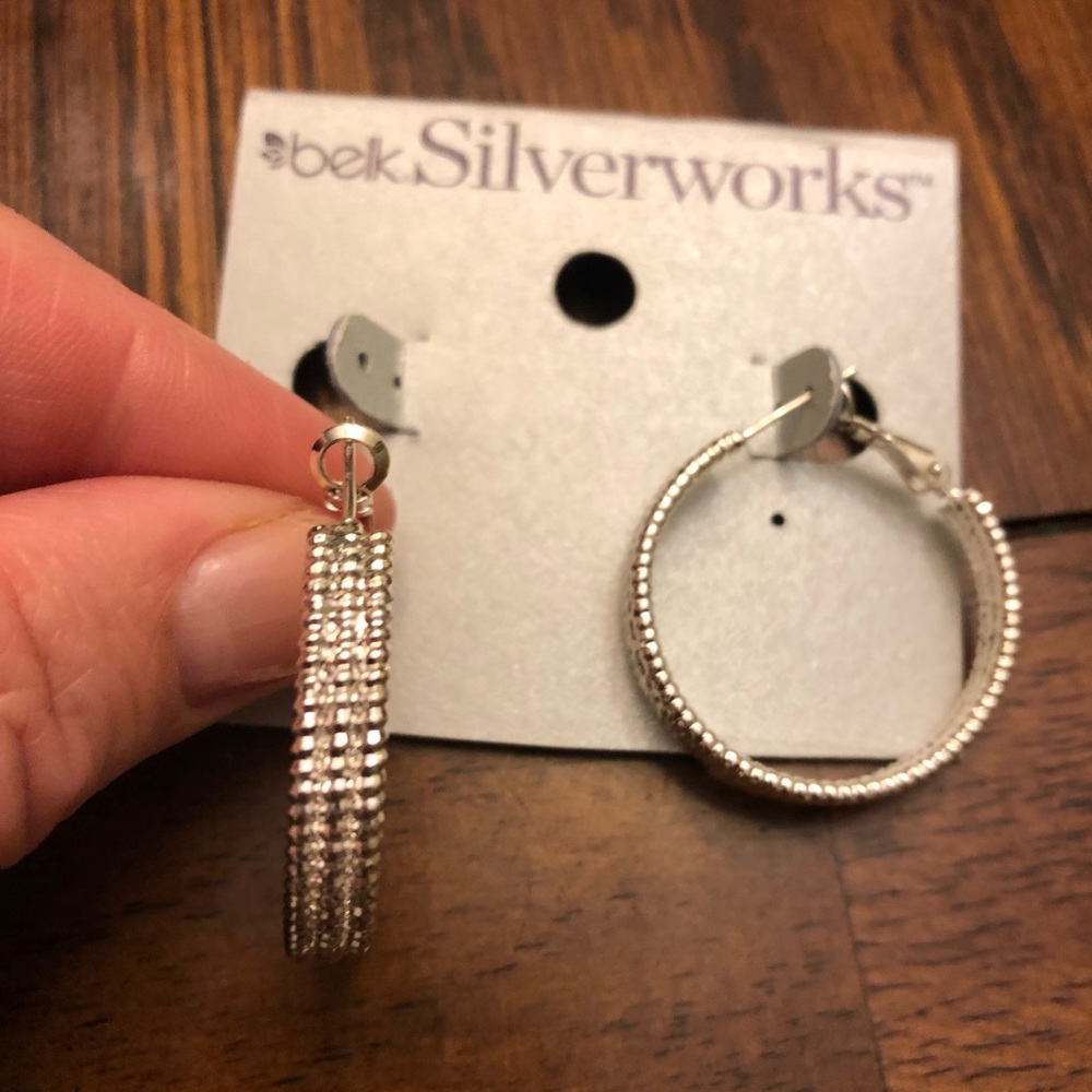 Sterling silver hoop earrings